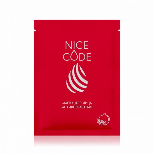 Биоцеллюлозная маска для лица антивозрастная NICE CODE