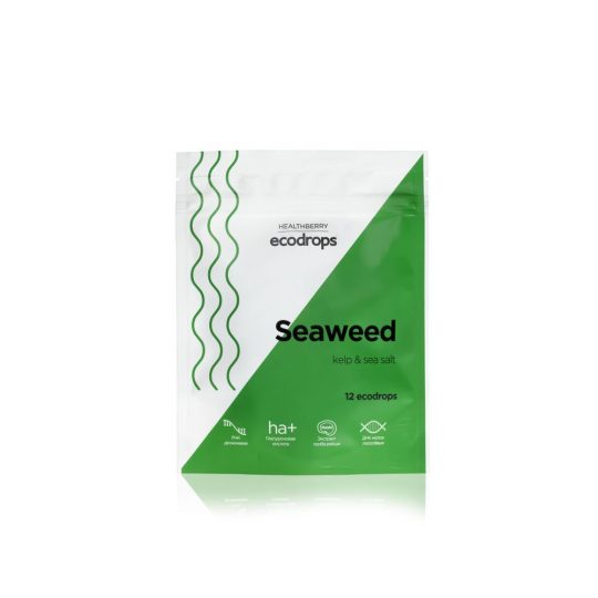 Леденцы для здоровья и молодости организма Healthberry Ecodrops Seaweed, 12 шт.
