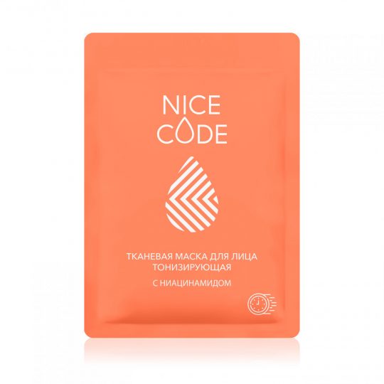 Тканевая маска для лица тонизирующая с ниацинамидом NICE CODE, 24 мл